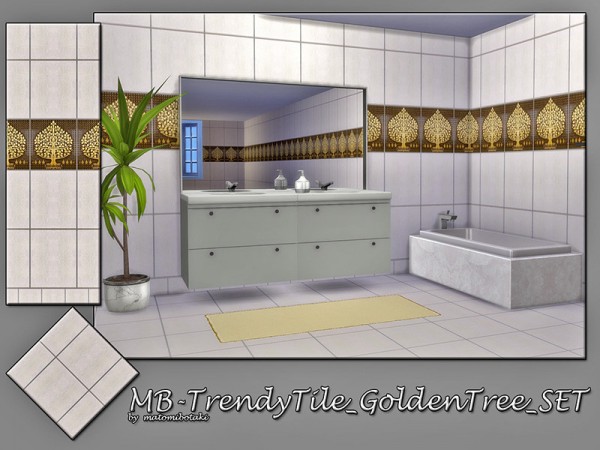  The Sims Resource: Trendy Tile Golden Tree set by matomibotaki