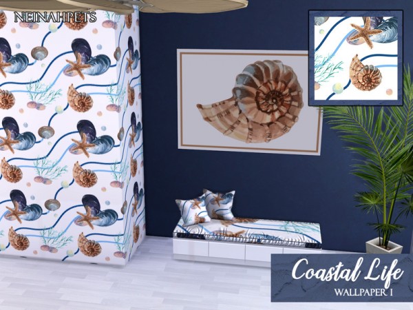  The Sims Resource: Coastal Life Wallpaper by neinahpets