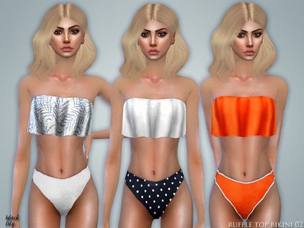  The Sims Resource: Ruffle Top Swimwear 02 by Black Lily