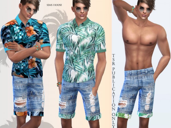  The Sims Resource: Tropics mens shorts by Sims House