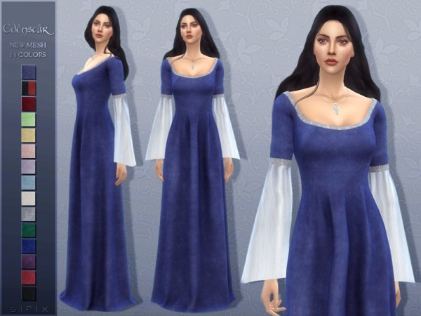 The Sims Resource: Evenstar Dress by Sifix