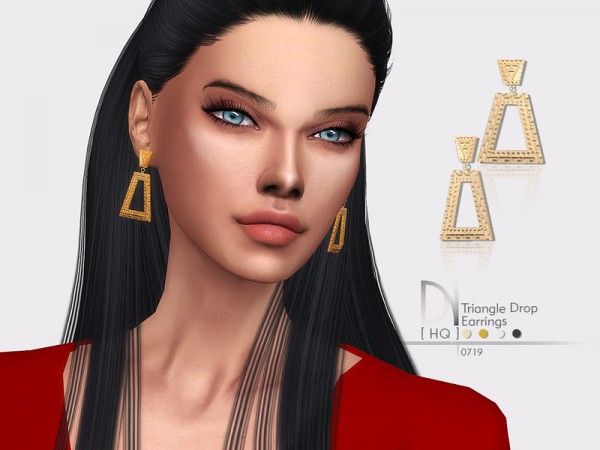  The Sims Resource: Triangle Drop Earrings by DarkNighTt