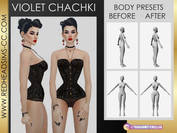  Red Head Sims: Violet chachki body preset