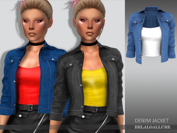 The Sims Resource: Denim jacket by belal1997 • Sims 4 Downloads