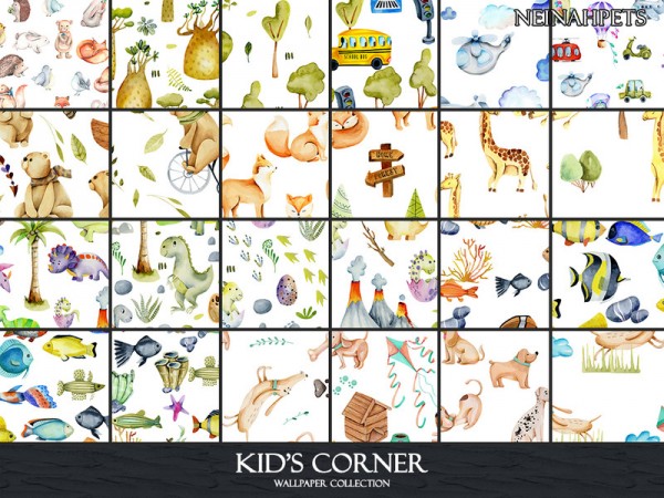  The Sims Resource: Kids Corner Wallpaper Collection Pt I by neinahpets