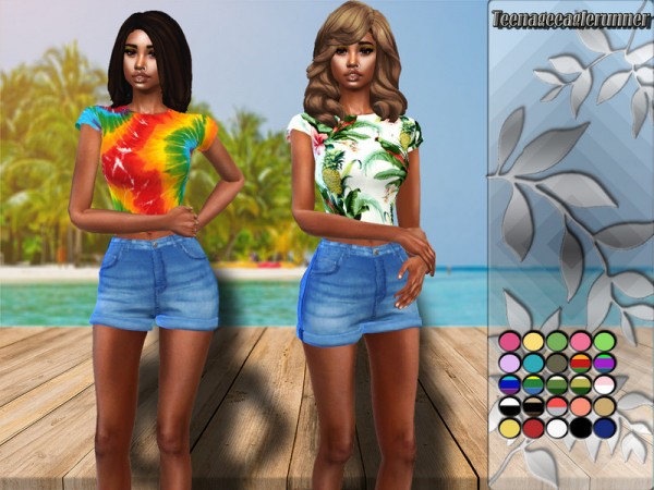  The Sims Resource: Flounce Tee Recolor by Teenageeaglerunner