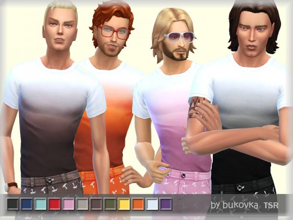  The Sims Resource: Gradient T Shirt by bukovka
