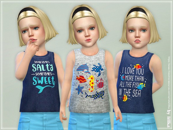  The Sims Resource: Toddler Girl Tank Top 01 by lillka