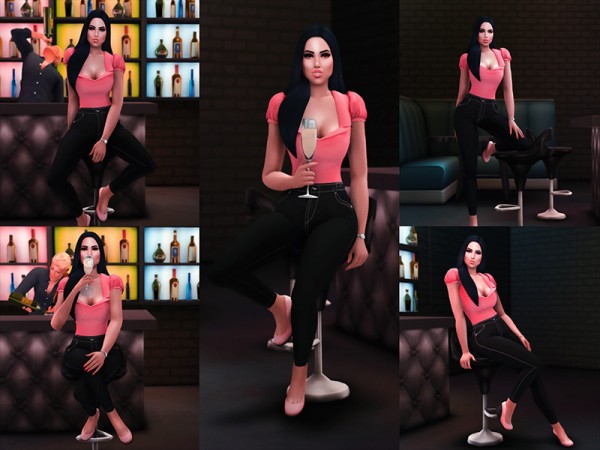  The Sims Resource: Barstool Poses II by KatVerseCC