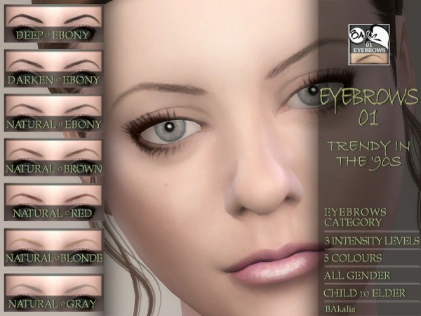  The Sims Resource: Eyebrows 01 by BAkalia