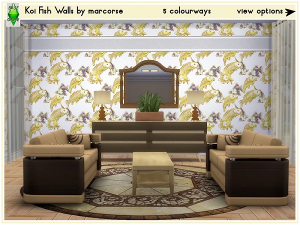  The Sims Resource: Koi Fish Walls by marcorse