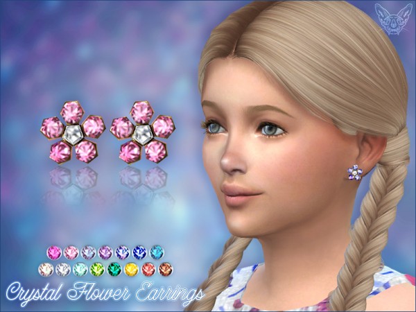  Giulietta Sims: Crystal Flower Stud Earrings For Kids