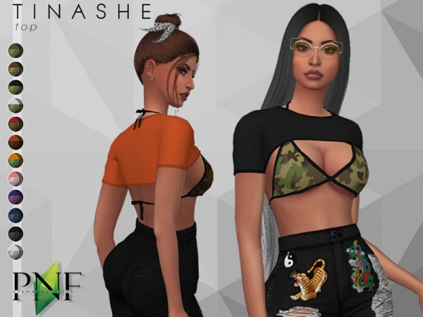  The Sims Resource: TINASHE  top by Plumbobs n Fries