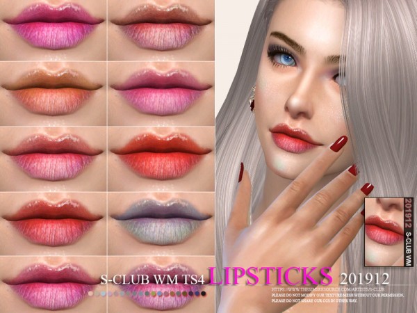  The Sims Resource: Lipstick 201912 by S Club