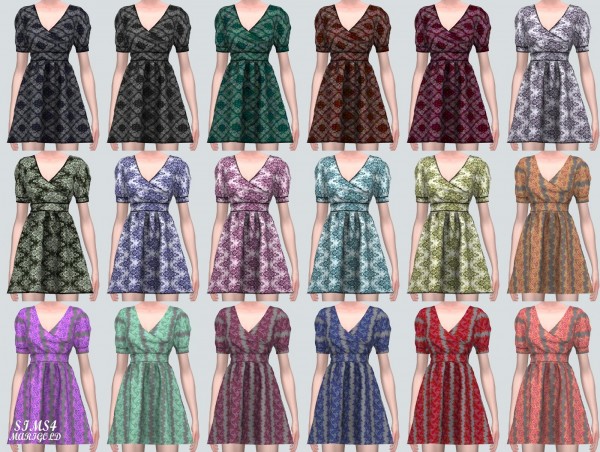  SIMS4 Marigold: Paisley Pattern Mini Dress
