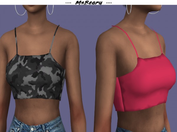  The Sims Resource: Spaghetti Strap Crop Top by MsBeary