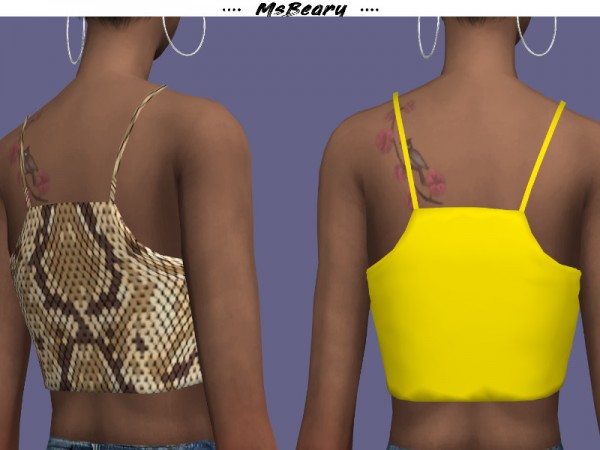  The Sims Resource: Spaghetti Strap Crop Top by MsBeary