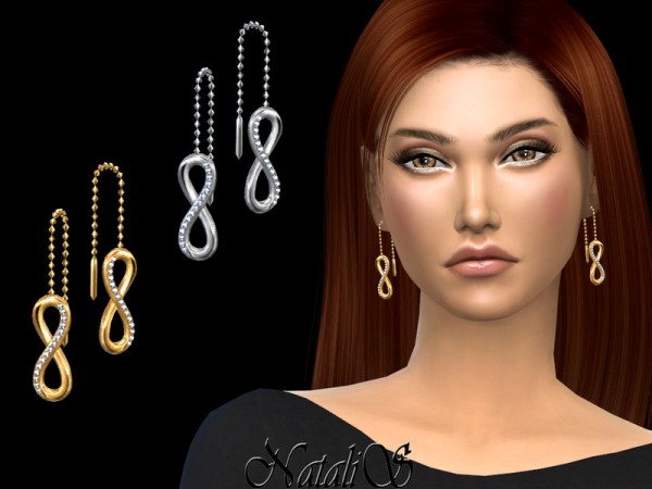  The Sims Resource: Infinity drop earrings by NataliS