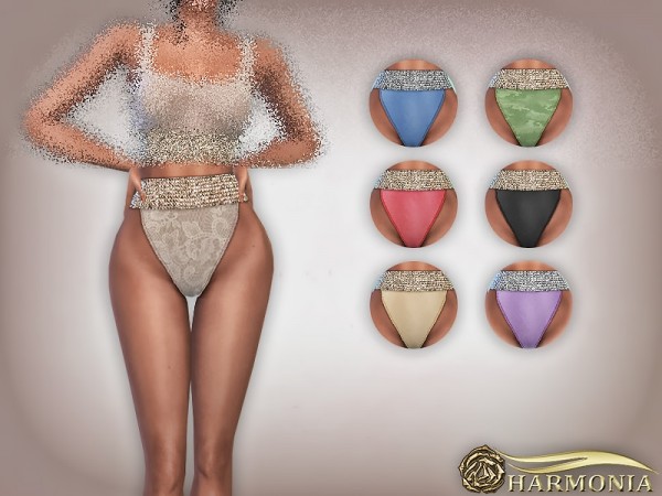  The Sims Resource: Mix Match High Waisted High Leg Swimsuit Bottom by Harmonia