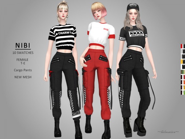  The Sims Resource: NIBI   Industrial cargo pants by Helsoseira