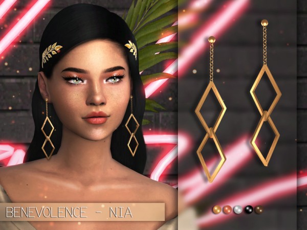  The Sims Resource: Nia Earrings by Benevolence c
