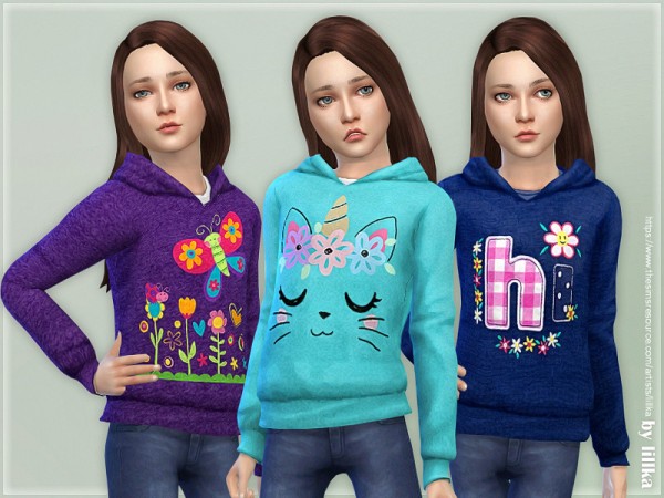  The Sims Resource: Hoodie for Girls P09 by lillka