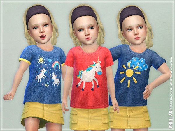  The Sims Resource: T Shirt Toddler Girl P12 by lillka