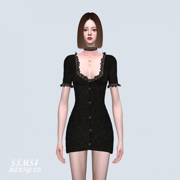  SIMS4 Marigold: Lovely Lace Cardigan Dress
