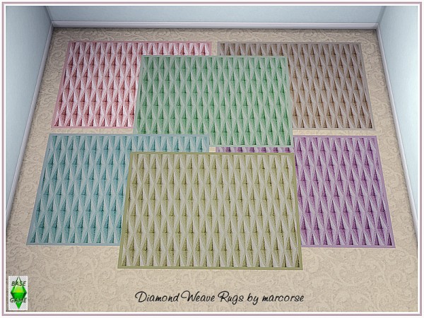  The Sims Resource: Diamond Weave Rugs by marcorse