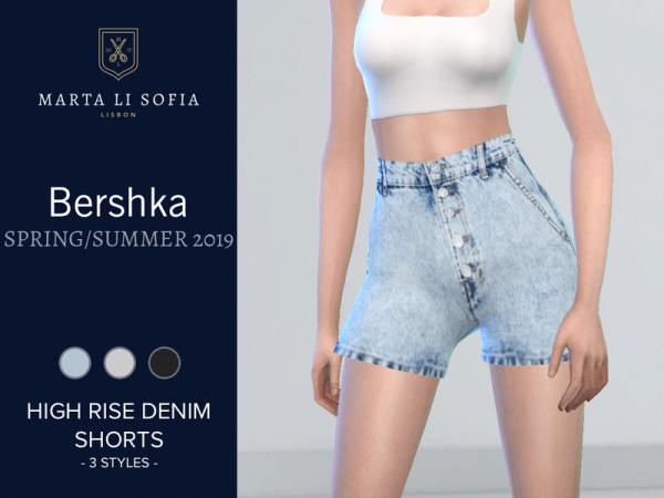  The Sims Resource: High Rise Denim Shorts by martalisofia