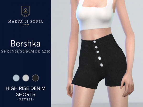  The Sims Resource: High Rise Denim Shorts by martalisofia