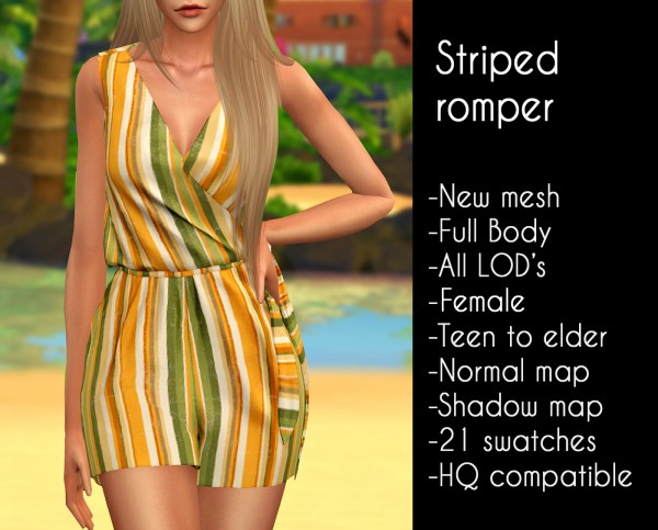  Lazyeyelids: Striped romper