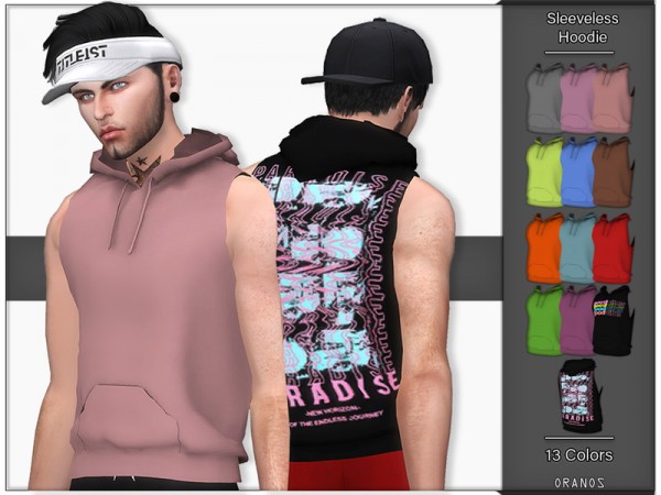  The Sims Resource: Sleeveless Hoodie by OranosTR