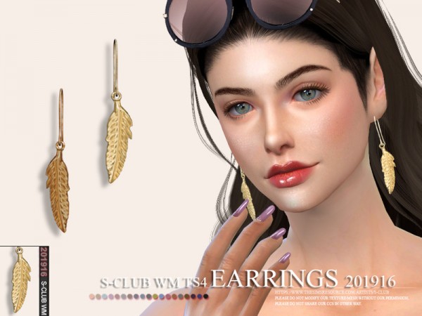  The Sims Resource: Earrings 201916 by S Club