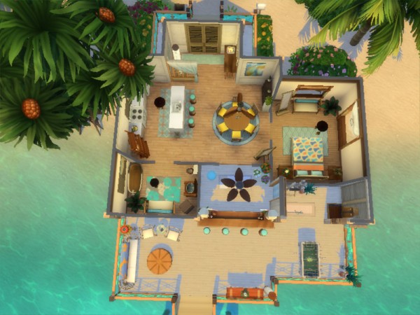  The Sims Resource: Tropical Beach house by Mini Simmer