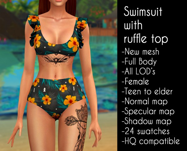  Lazyeyelids: Swimsuit with ruffle top