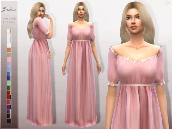  The Sims Resource: Beatrice Dress by Sifix