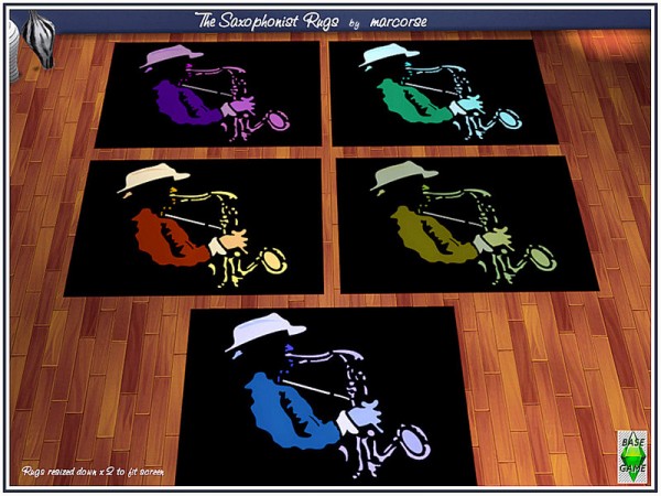  The Sims Resource: The Saxophonist Rugs by marcorse