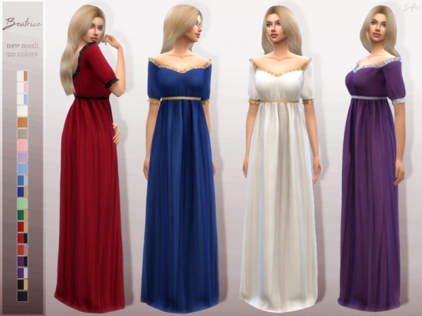  The Sims Resource: Beatrice Dress by Sifix