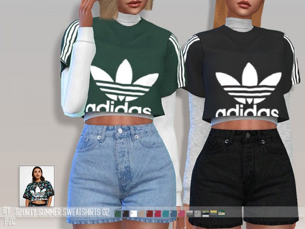  The Sims Resource: Sporty Summer Sweatshirts 02 by Pinkzombiecupcakes