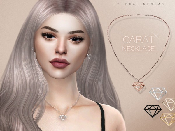  The Sims Resource: Carat Necklace by Pralinesims