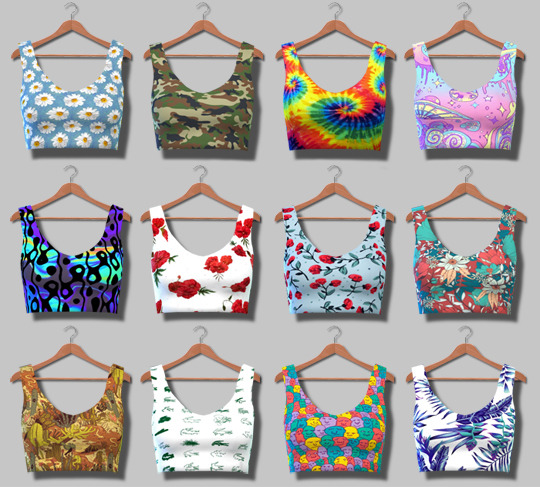  Descargas Sims: Crop Tank Tops   With Patterns