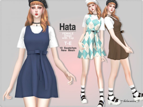  The Sims Resource: HATA   A Line Dress by Helsoseira