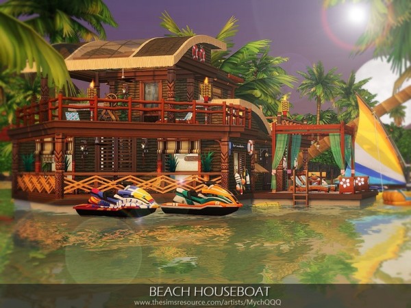  The Sims Resource: Beach Houseboat by MychQQQ