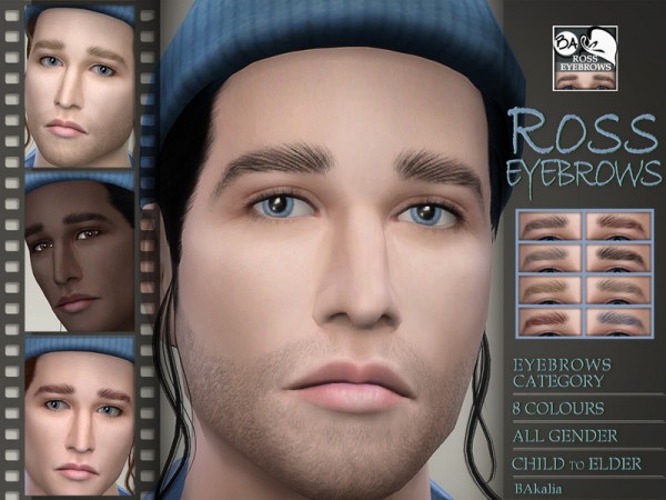  The Sims Resource: Ross eyebrows by BAkalia