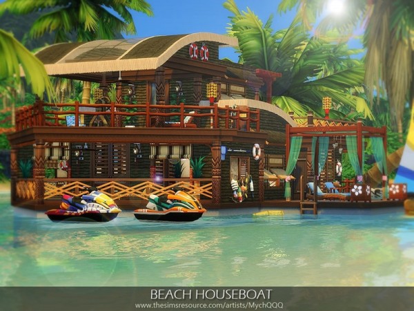  The Sims Resource: Beach Houseboat by MychQQQ