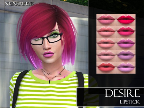  The Sims Resource: Desire Lipstick by neinahpets