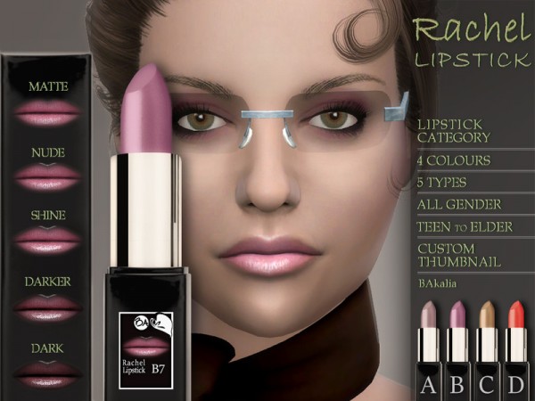  The Sims Resource: Rachel lipstick by BAkalia