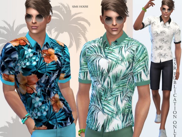  The Sims Resource: Tropics mens shirt by Sims House