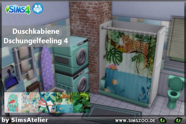  Blackys Sims 4 Zoo: Shower cabin jungle feeling 4 by SimsAtelier